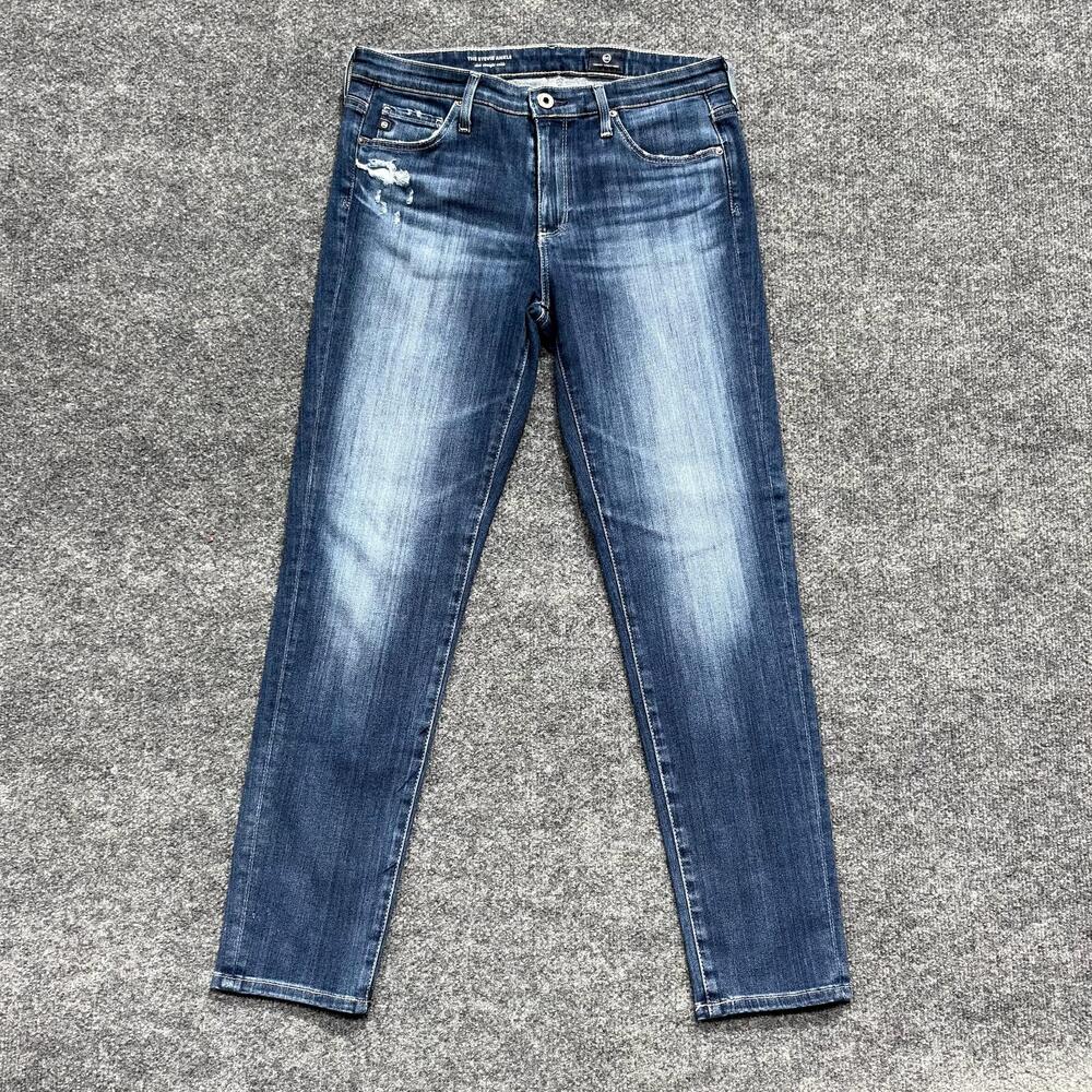 AG Adriano Goldschmied Jeans Womens 28R Blue Stevie Ankle Stretch Distressed